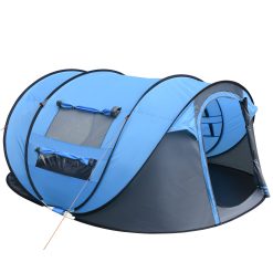 Outsunny Tienda de Campaña Pop up para 4-5 Personas Tienda de Camping Instantánea con Ventanas Bolsillos y Bolsa de Transporte Impermeable Anti-UV 263,5x220x123 cm Azul