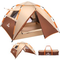 BETENST Tienda de Campaña, Tienda Pop Up para 3 Personas, Cúpula Familiar Impermeable a Prueba de Viento con 2 Puertas de Malla, 2 Ventanas de Malla, 2 en 1 Doble Capa para Camping Senderismo
